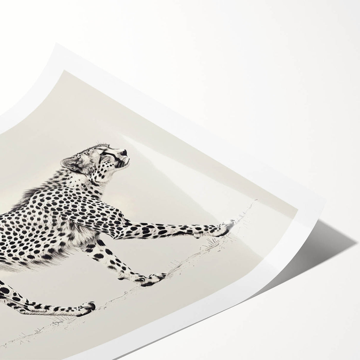 Vibrant wall art print showcasing a striking cheetah design, featuring rich colors and intricate details, perfect for animal lovers and home decor enthusiasts.