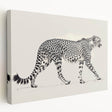 Cheetah wall art design on stretched canvas showcasing a side view of a graceful cheetah in a natural setting, perfect for wildlife enthusiasts' home decor.