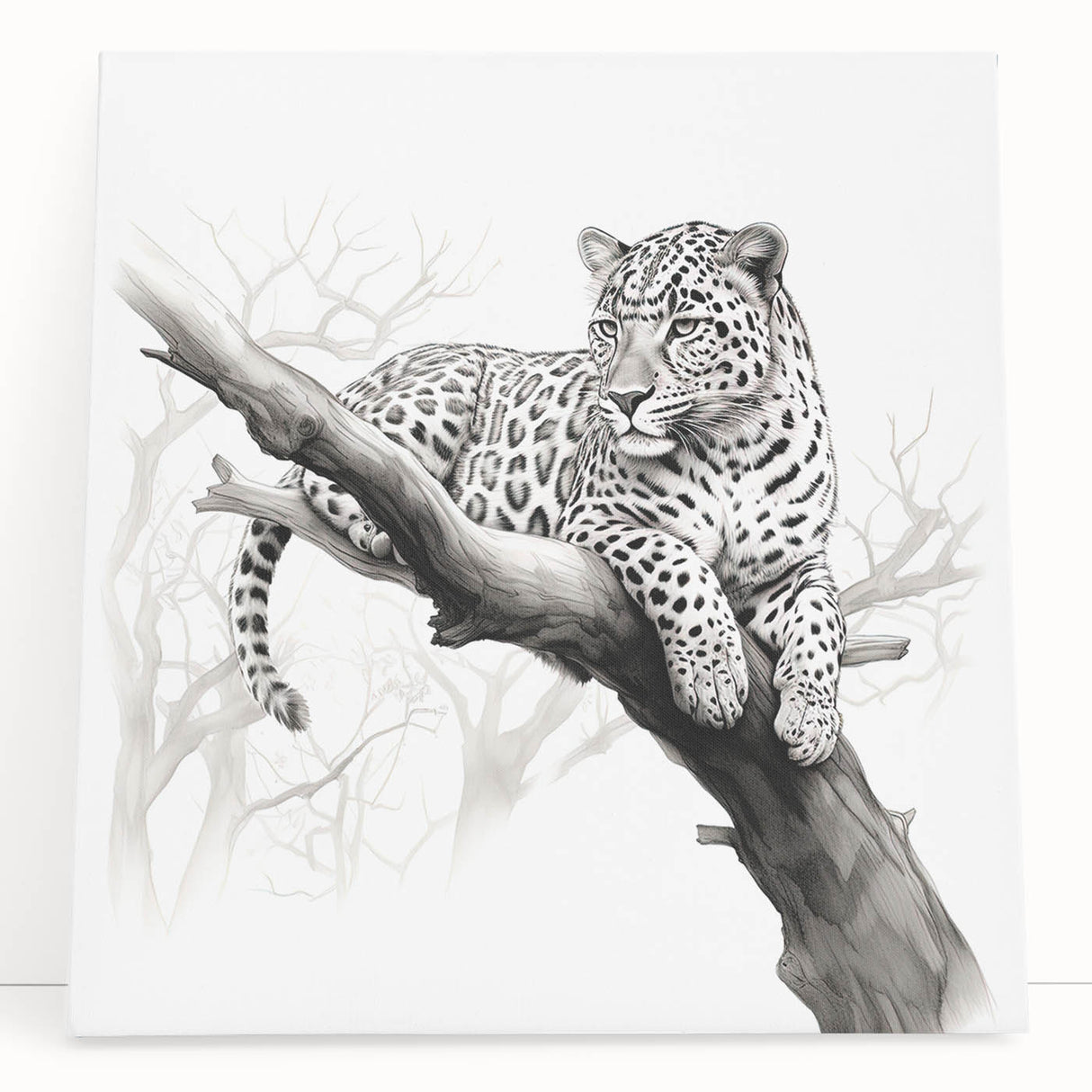 Cheetah wall art design on stretched canvas, showcasing a vibrant depiction of the animal in a natural habitat, perfect for wildlife enthusiasts' decor.