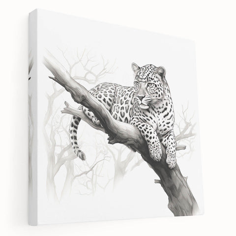 Stretched canvas wall art showcasing a vibrant side view of a cheetah in a natural habitat, highlighting its sleek form and striking coat colors for wildlife enthusiasts.