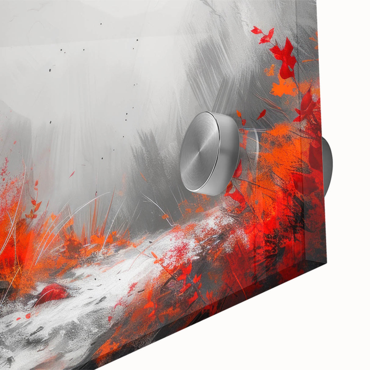 Close-up of a vibrant acrylic wall art piece featuring a detailed fox design, showcasing rich colors and intricate textures, perfect for wildlife enthusiasts' decor.