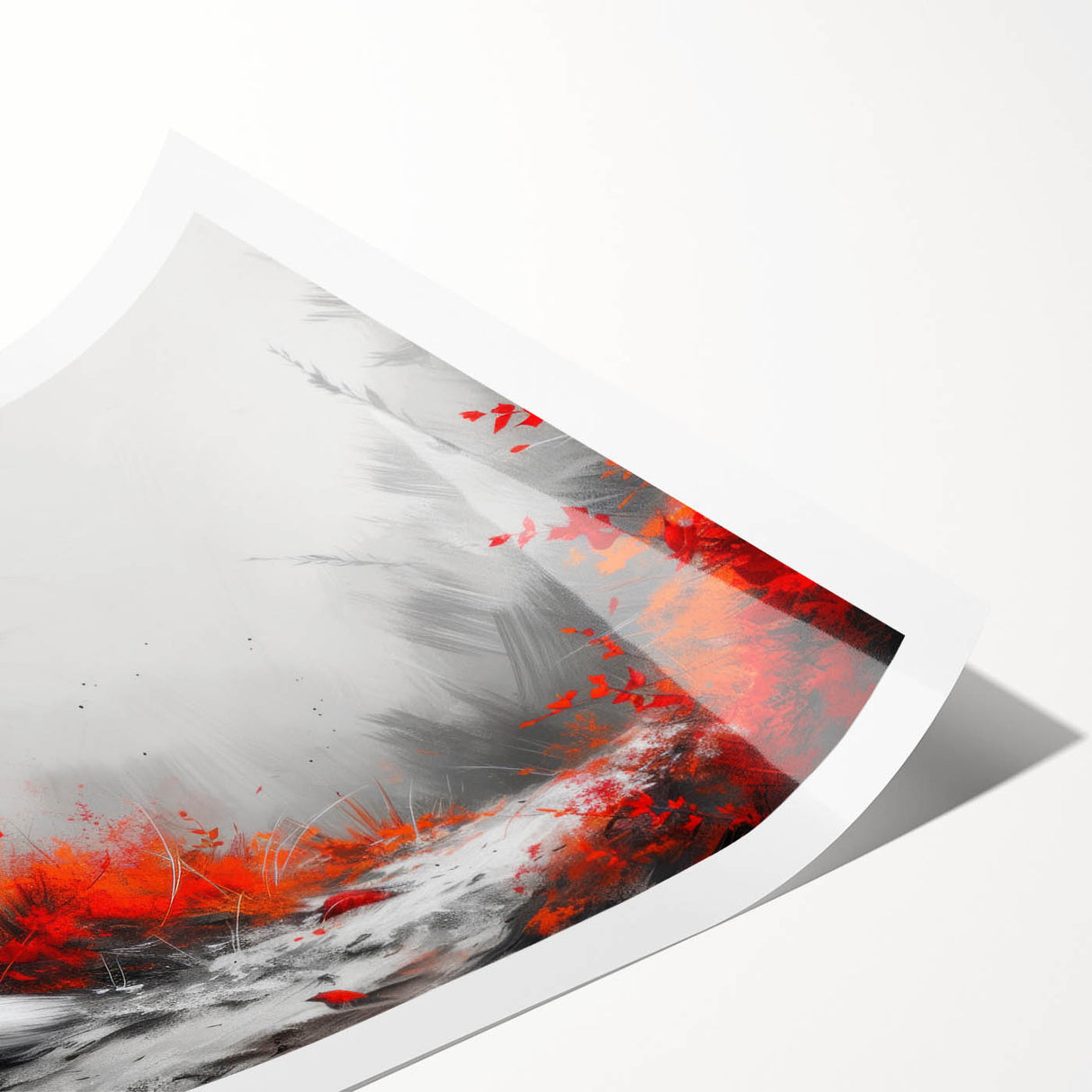 Vibrant rolled print showcasing a stylized fox design, part of a wildlife art collection, perfect for nature-themed home decor or animal lovers, featuring rich colors and intricate details.