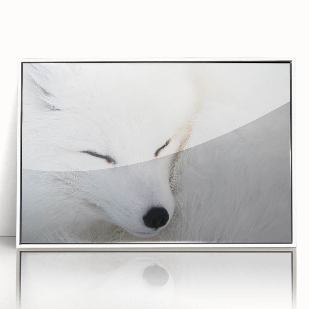 Framed wall art featuring a stylized fox design, showcasing vibrant colors and intricate details against a white background, ideal for animal lovers and modern decor.