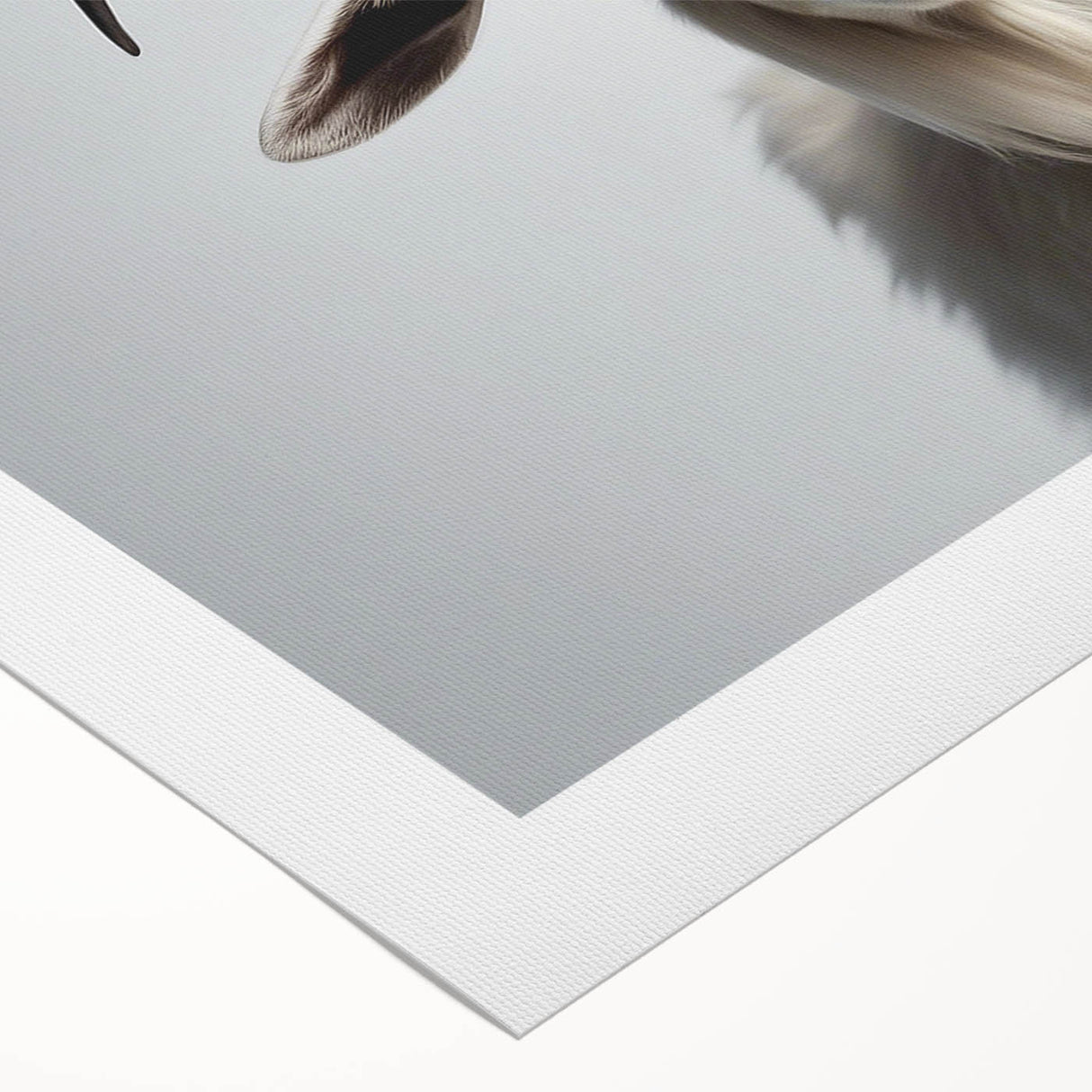 Vibrant rolled canvas artwork depicting a playful goat in a natural setting, showcasing bold colors and intricate details, perfect for animal lovers and home decor enthusiasts.