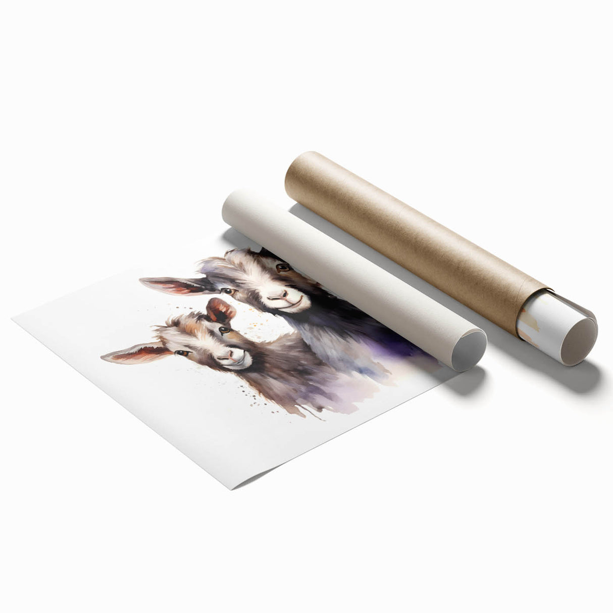 Rolled print showcasing a vibrant goat design from the 'Animals and Wild Life' wall art collection, featuring intricate details and bold colors, ideal for animal lovers.