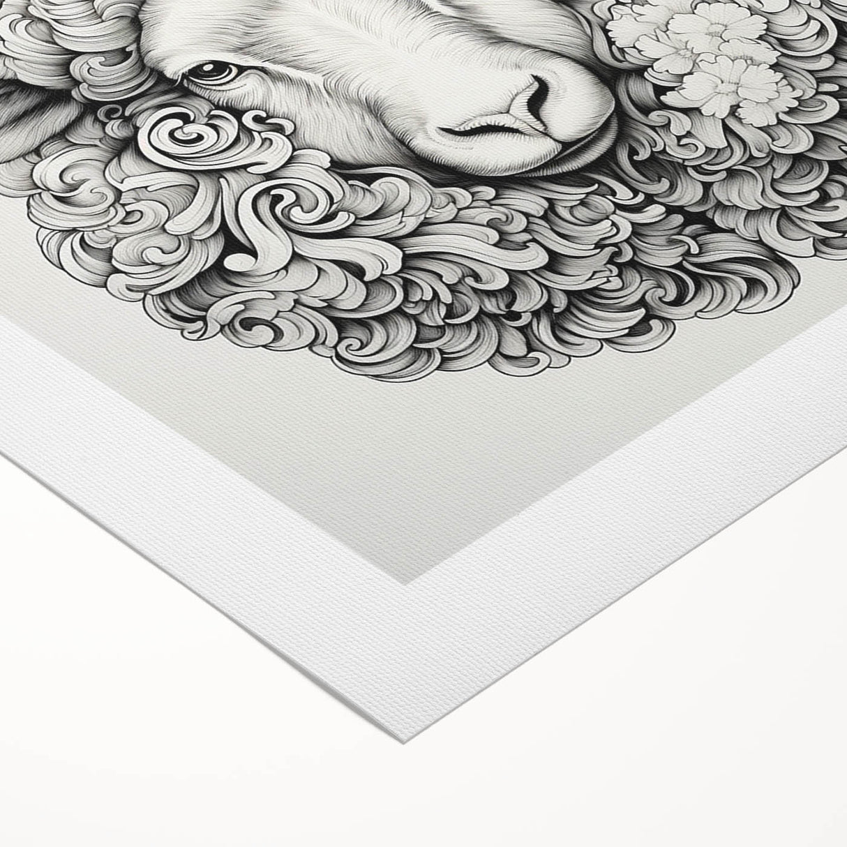 Rolled canvas wall art showcasing a whimsical goat design, ideal for animal lovers, featuring vibrant colors and intricate details, perfect for home decor.