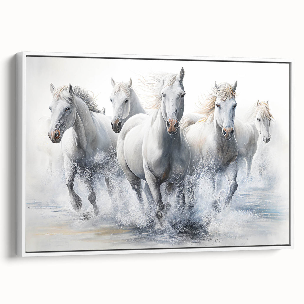 Framed canvas wall art featuring a stylish side view of a horse design, showcasing intricate details and vibrant colors, perfect for animal lovers and home decor enthusiasts.
