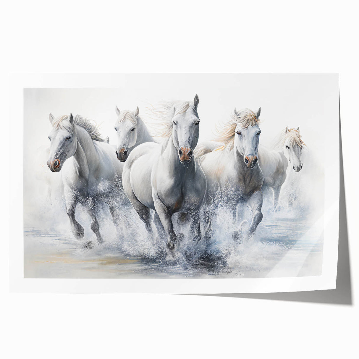 Stunning wall art print showcasing a wild horse design, featuring vibrant colors and intricate details, perfect for animal lovers and home decor enthusiasts.