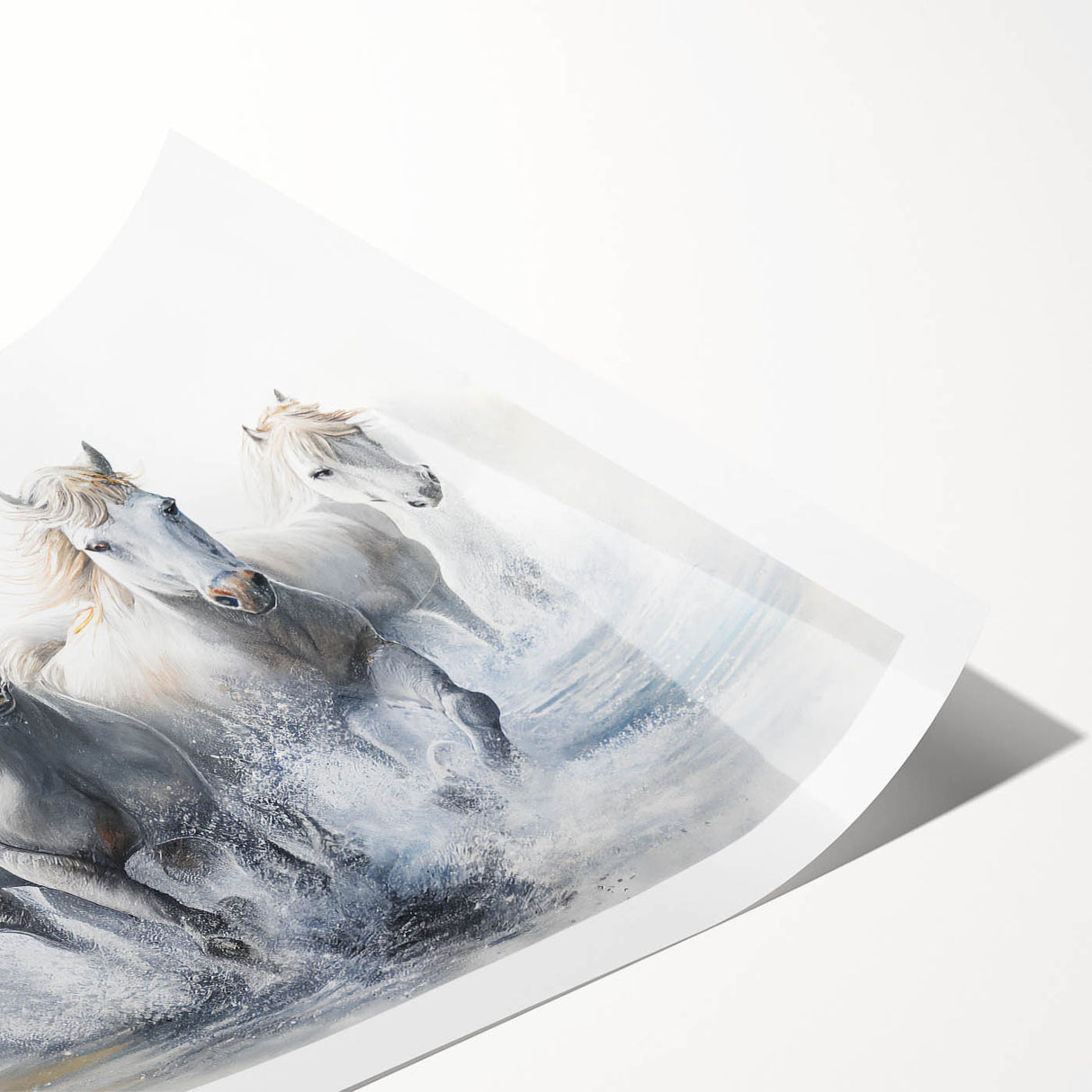 Stunning wall art print showcasing a majestic horse in a wild landscape, emphasizing intricate details and vibrant colors, perfect for equine enthusiasts' decor.