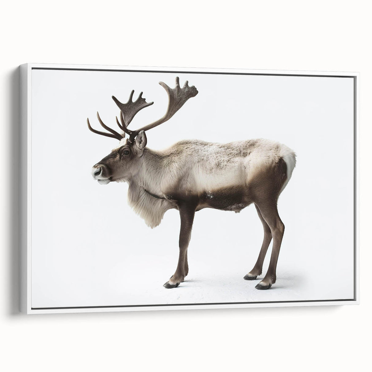 Framed wall art featuring a striking moose and elk design, showcasing detailed wildlife illustrations with earthy tones, perfect for nature-themed decor.