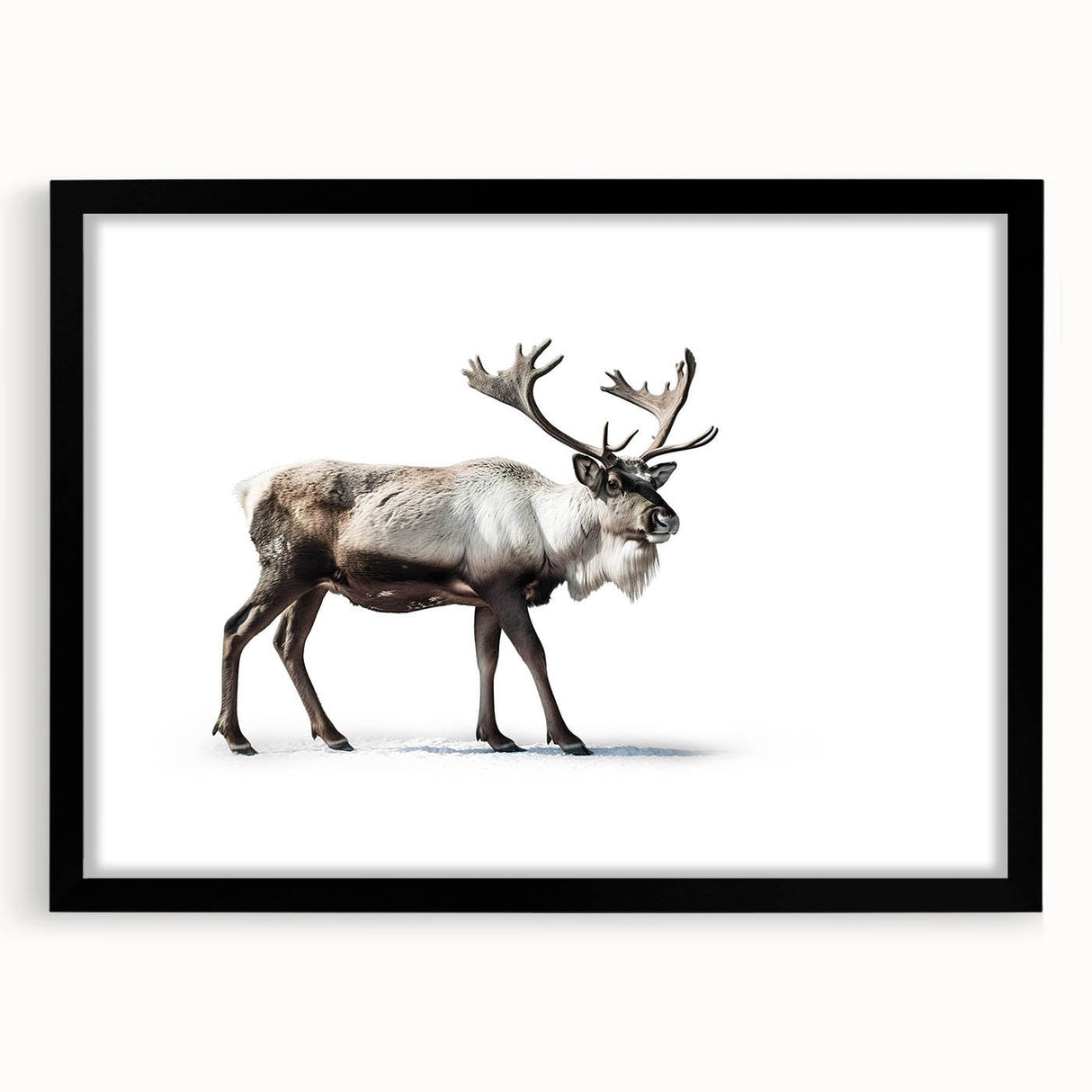 Wall art collection showcasing a stunning moose and elk design, framed with a black mat, highlighting nature's beauty in a modern aesthetic. Perfect for wildlife enthusiasts.