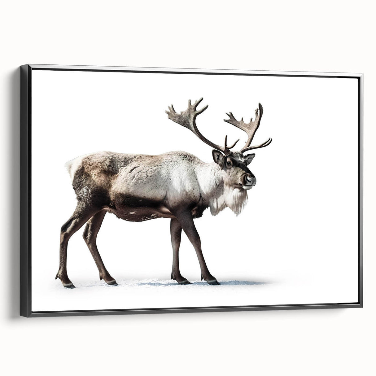 Framed wall art featuring a moose and elk design in a naturalistic setting, showcasing detailed illustrations and rich colors, ideal for wildlife enthusiasts.