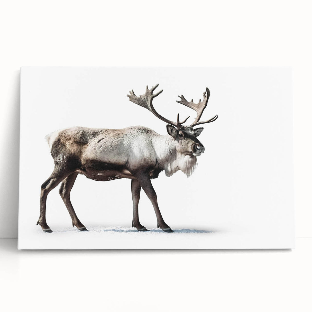 Moose and elk design wall art collection on stretched canvas, showcasing earthy tones and natural textures, perfect for adding a rustic touch to home decor.