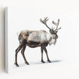 Side view of a moose and elk design on stretched canvas wall art, showcasing intricate details in earthy tones, perfect for wildlife enthusiasts' decor.