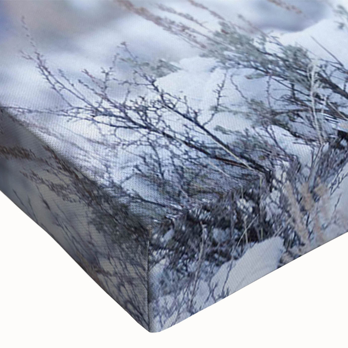 Close-up of a stretched canvas wall art piece featuring a detailed moose and elk design, showcasing rich colors and intricate textures, ideal for wildlife enthusiasts.