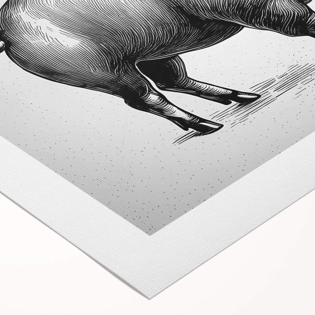 Vibrant rolled canvas wall art showcasing a whimsical pig design, perfect for animal lovers, featuring rich colors and playful details, ideal for home decor.