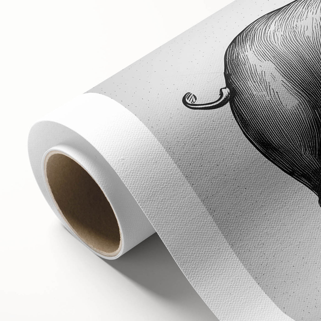 Colorful pig-themed wall art on rolled canvas, showcasing a whimsical design perfect for animal lovers, packaged securely in a protective tube.