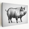 Colorful stretched canvas wall art showcasing a whimsical pig design from the "Animals A Wild Life" collection, ideal for adding a playful touch to home decor.