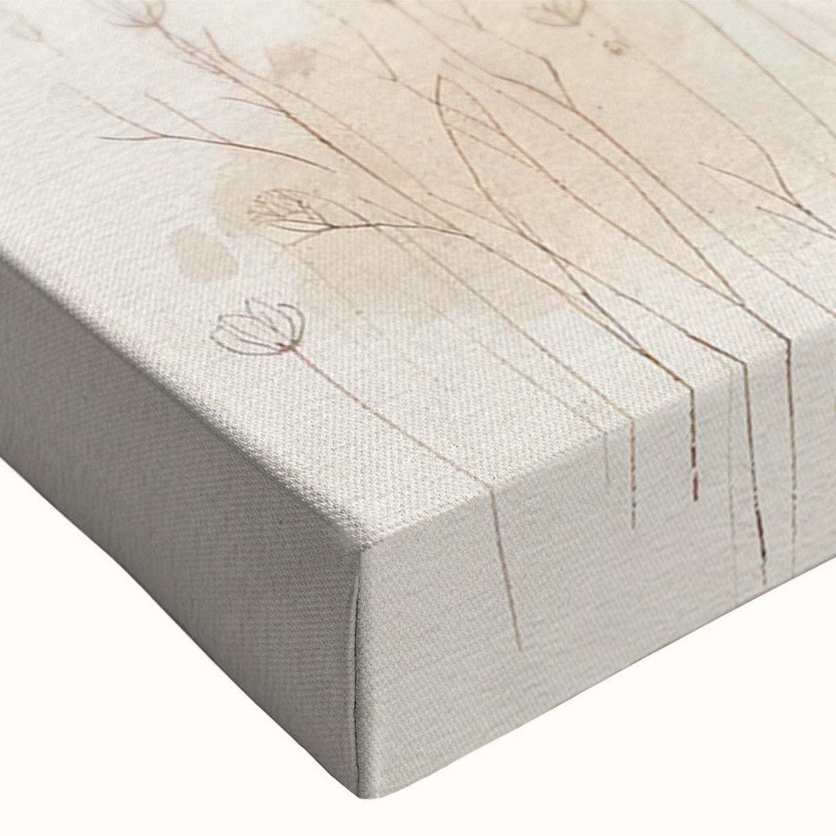 Close-up of a stretched canvas featuring a detailed sheep design from the "Animals A Wild Life" wall art collection, showcasing vibrant colors and intricate textures, ideal for nature-themed decor.