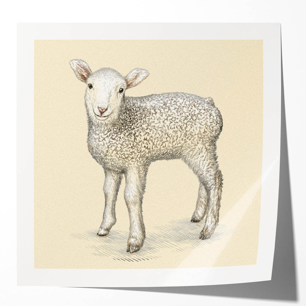 Glossy wall art collection showcasing a striking sheep design, featuring detailed textures and vibrant colors, perfect for animal-themed home decor.