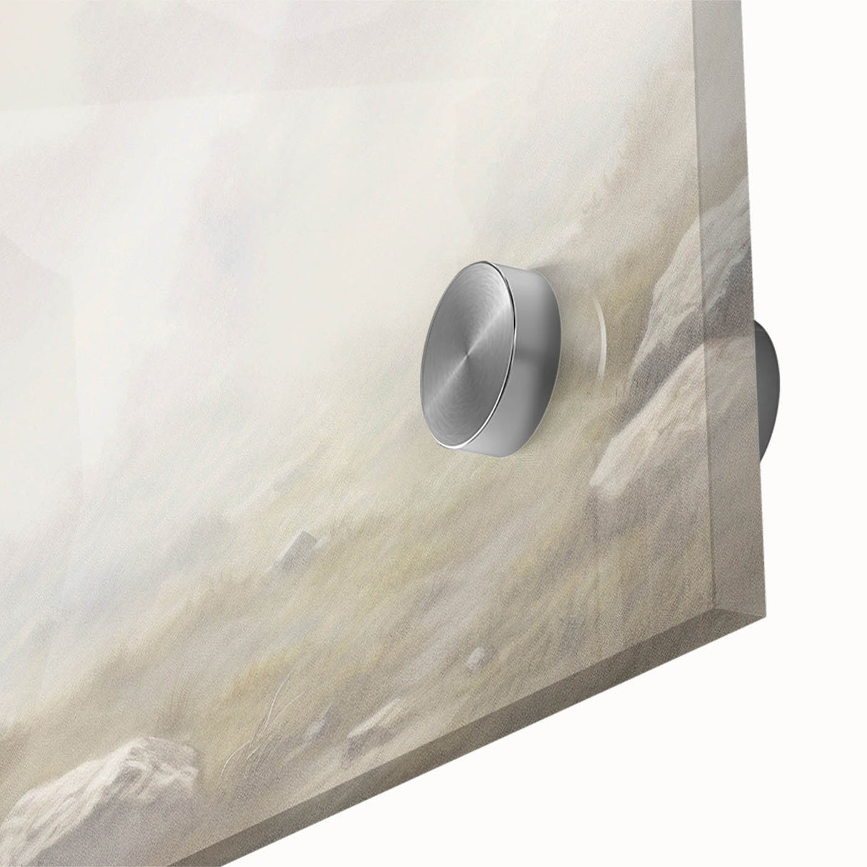 Close-up of a vibrant acrylic wall art piece depicting a majestic sheep in a natural setting, showcasing intricate details and rich colors, perfect for animal lovers' decor.