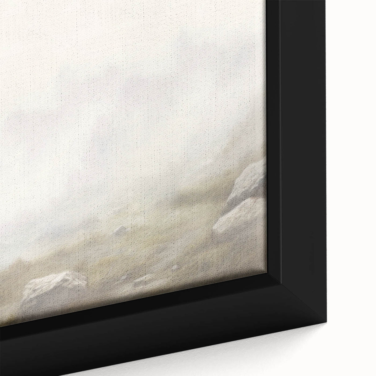 Close-up view of a framed canvas wall art featuring a serene sheep design, showcasing intricate details and soft colors, perfect for animal lovers and home decor enthusiasts.