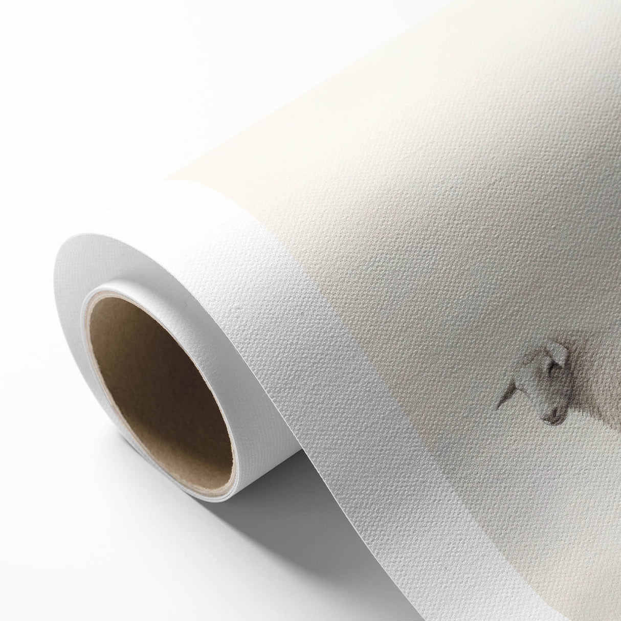 Rolled canvas showcasing a whimsical sheep design from the Animals A Wild Life collection, featuring vibrant colors and intricate details, perfect for home decor.