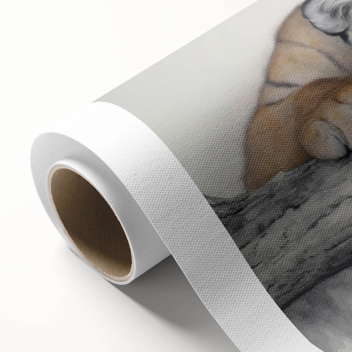 Vibrant rolled canvas artwork showcasing a majestic tiger design, perfect for wildlife enthusiasts, featuring rich colors and intricate details in a protective tube.
