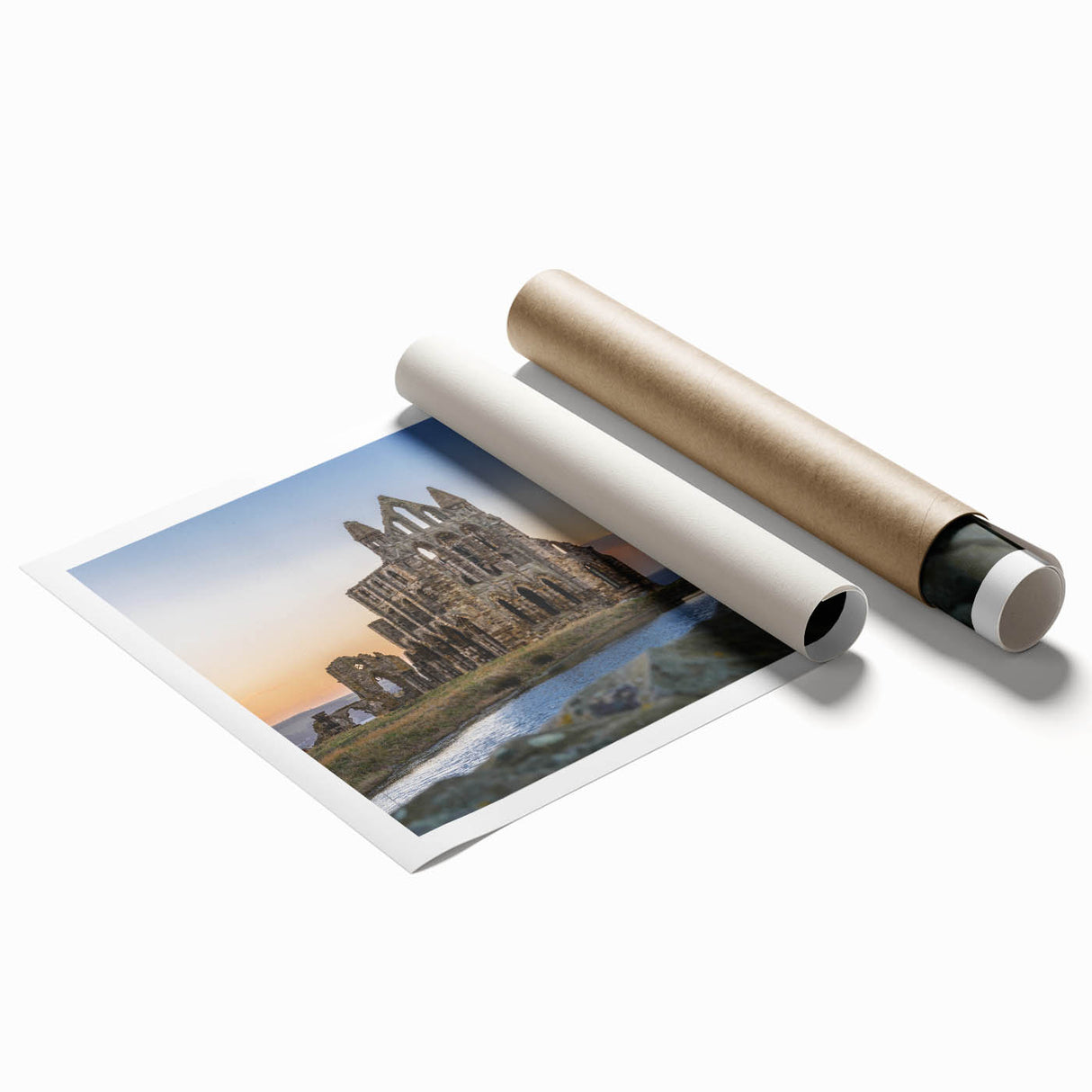 Extra large wall art featuring ancient ruins in muted earth tones on rolled canvas, ideal for classy bathroom decor.