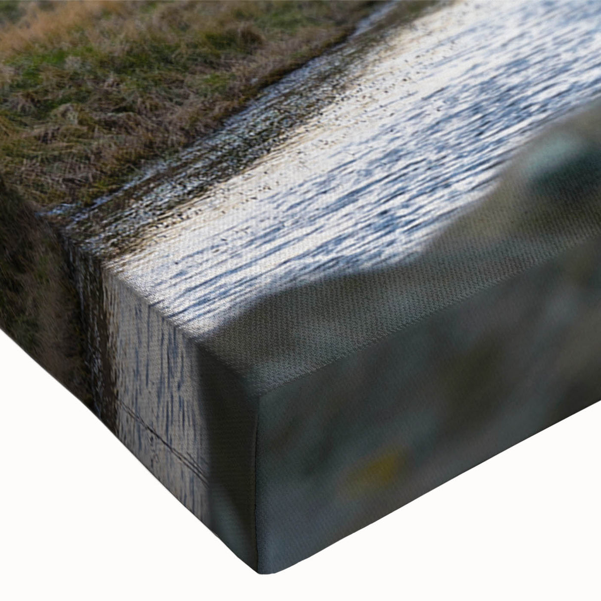 Black and white landscape art painting of ancient ruins on stretched canvas, suitable for bedroom wall art.