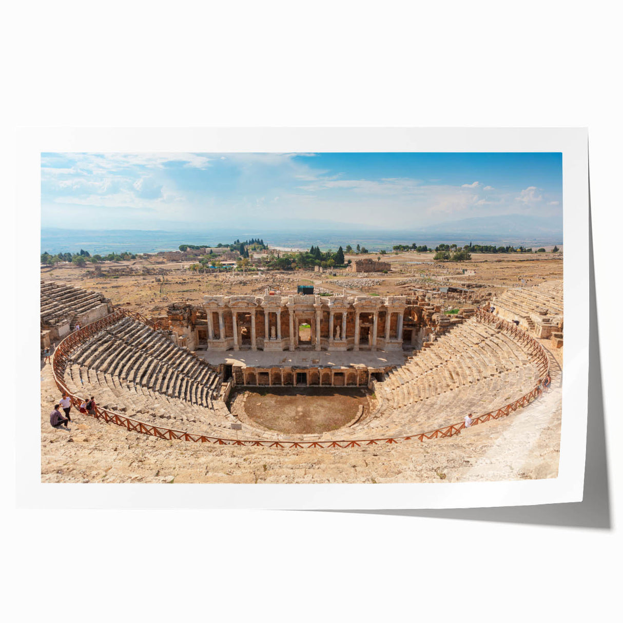Rolled print of ancient ruins in muted earth tones, ideal for art wall dining room or classy bathroom.