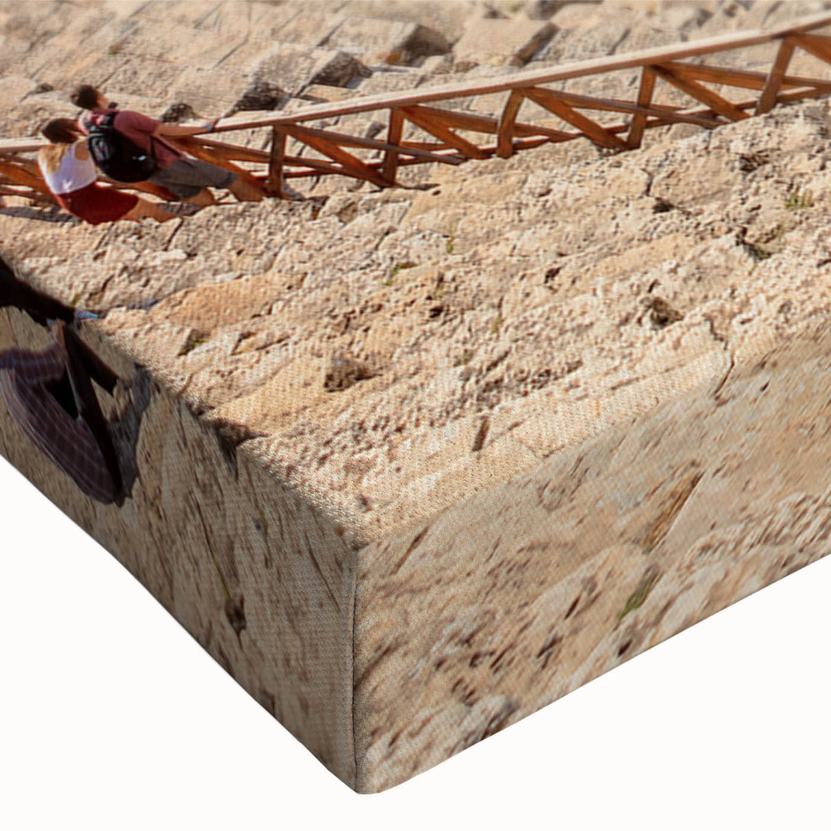 Black and white landscape art painting of ancient ruins on a large stretched canvas, suitable for bedroom wall decor.