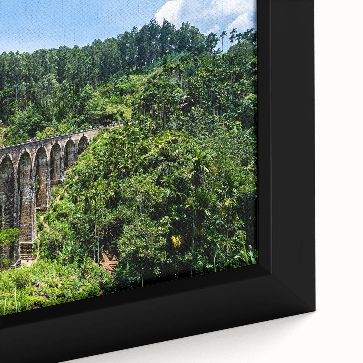 Black wall art featuring colorful, textured arch designs on a framed canvas, ideal for living room decor.