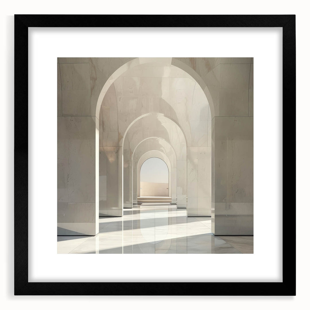 Abstract art print featuring colorful, textured arch designs on a large canvas, ideal for living room decor.