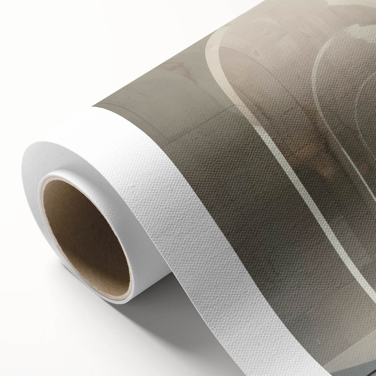 Art deco style arches in muted beige and ivory tones on a rolled canvas, suitable as nursery wall art.