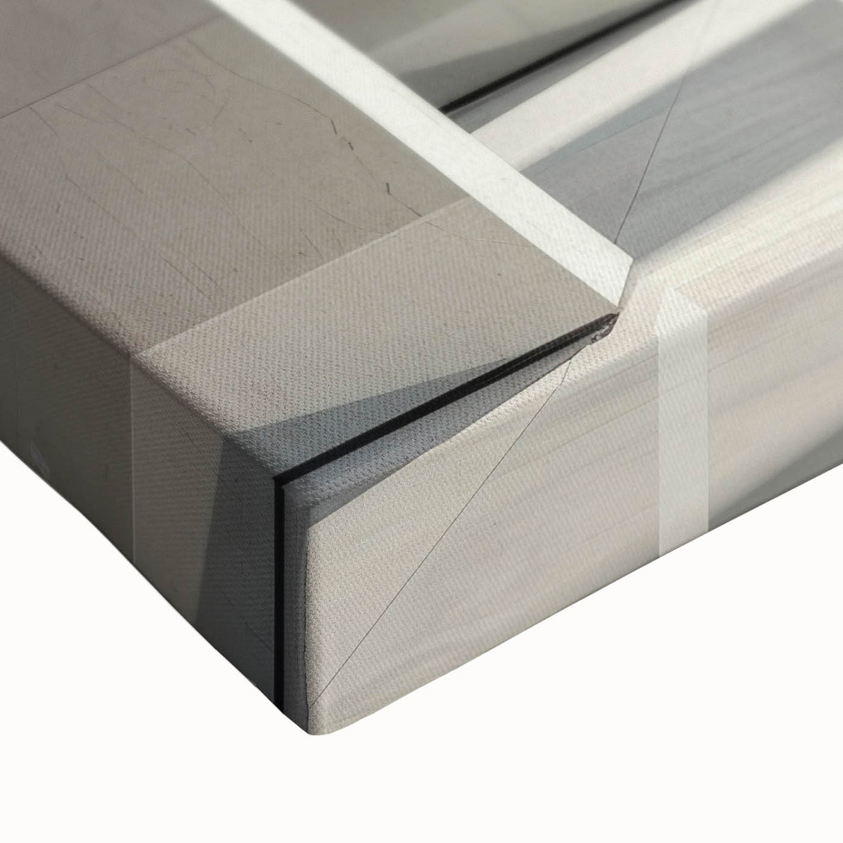 Large art of a black and white architectural landscape with arches, printed on stretched canvas, suitable for bedroom decor.