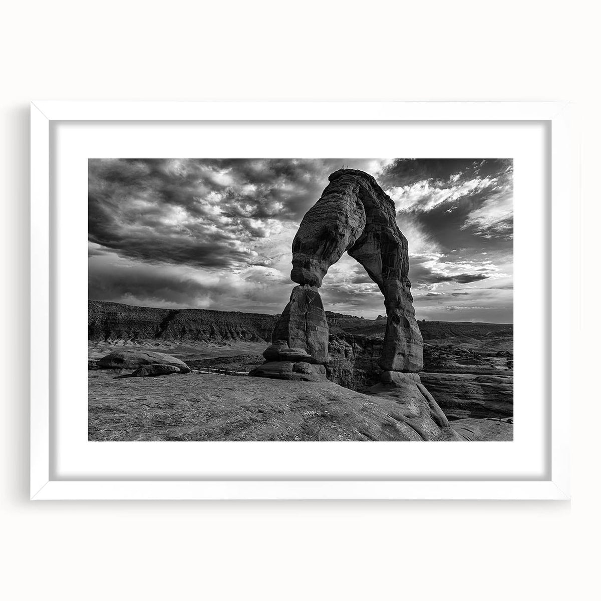 Textured abstract art print featuring curved architectural forms in muted gray, ideal for modern bedroom decor.