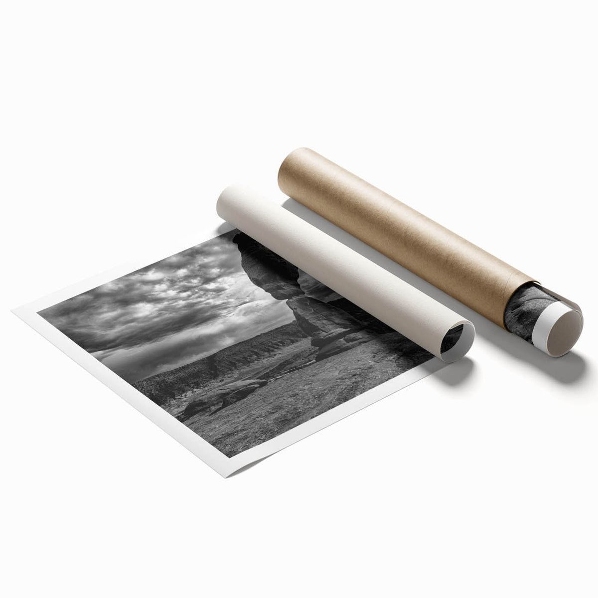 Extra large rolled print featuring a series of archways in monochrome, ideal for classy bathroom wall art.