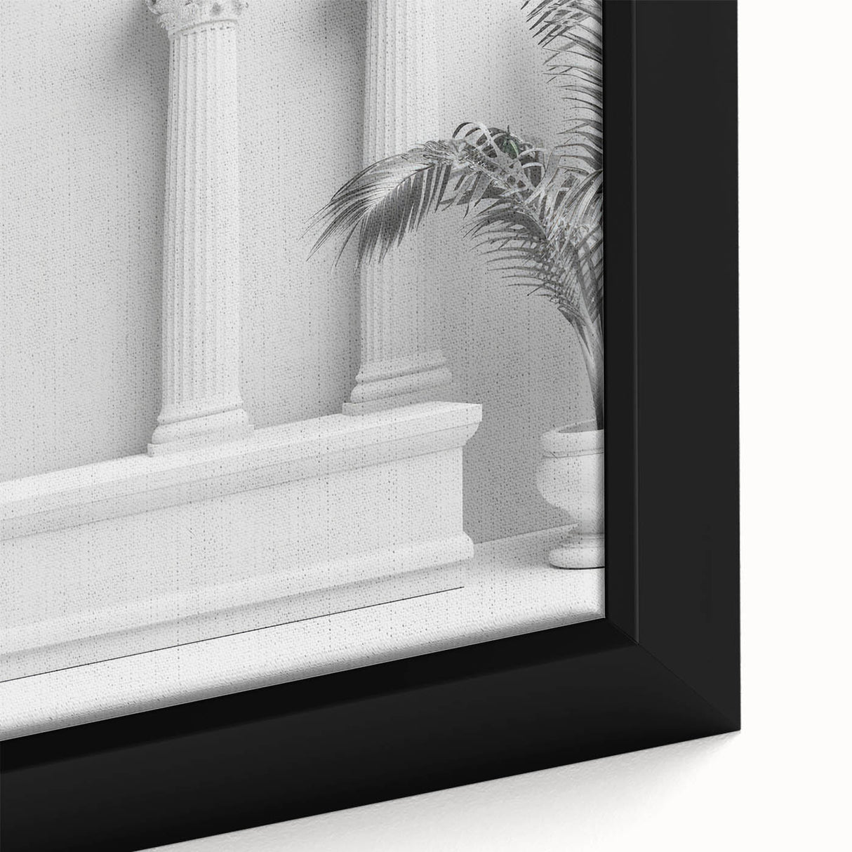Black wall art featuring textured columns design in vibrant colors on a framed canvas, ideal for living room decor.