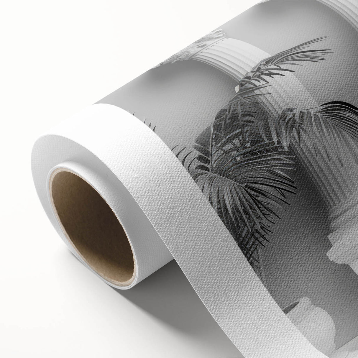 Art deco poster of symmetrical architectural columns in monochrome, rolled canvas, suitable for nursery wall art.