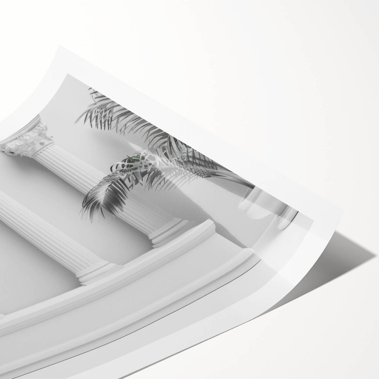 Extra large wall art featuring line art flowers on a rolled canvas, in neutral tones, suitable for large living room decor.