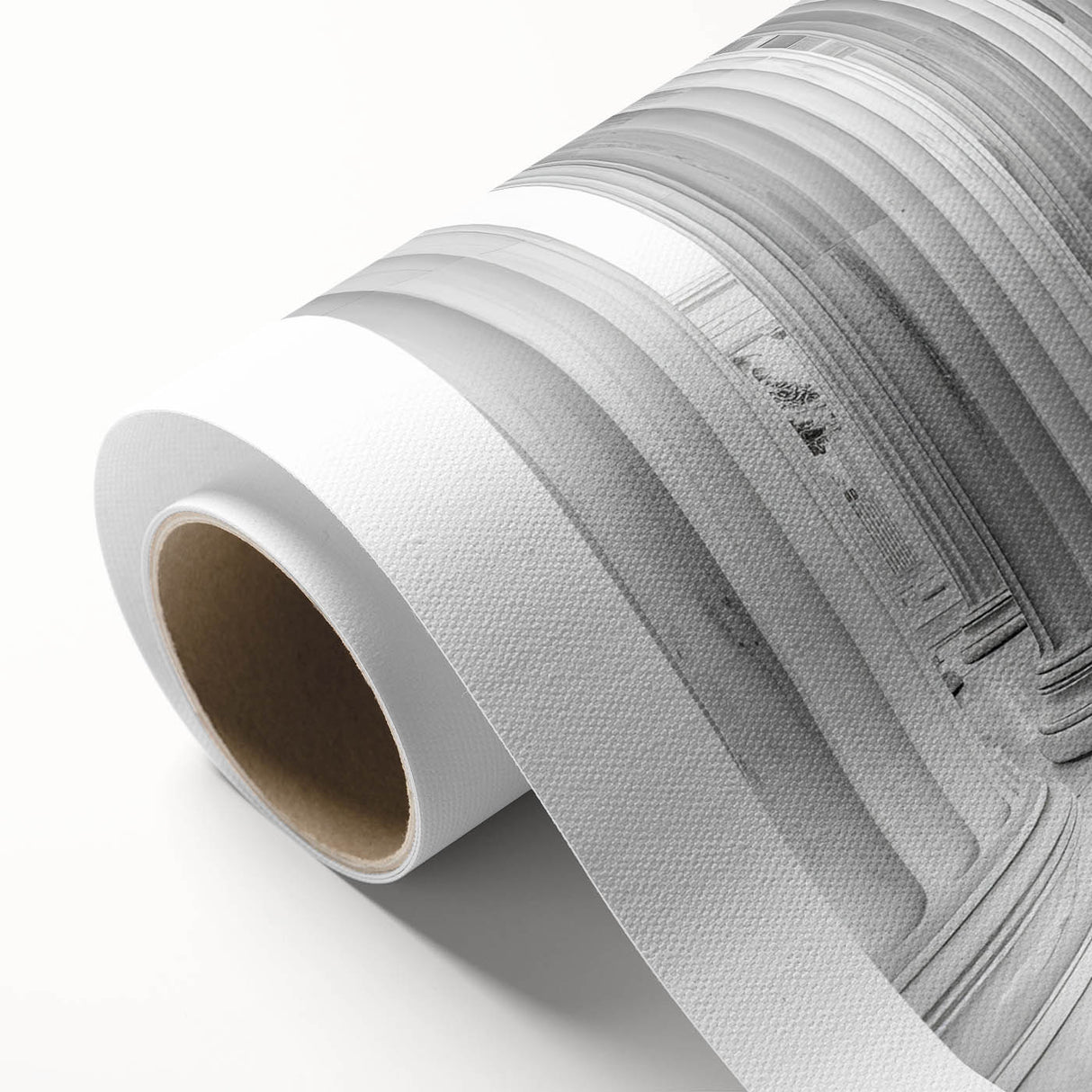 Art deco poster featuring symmetrical columns in black and white, printed on rolled canvas.