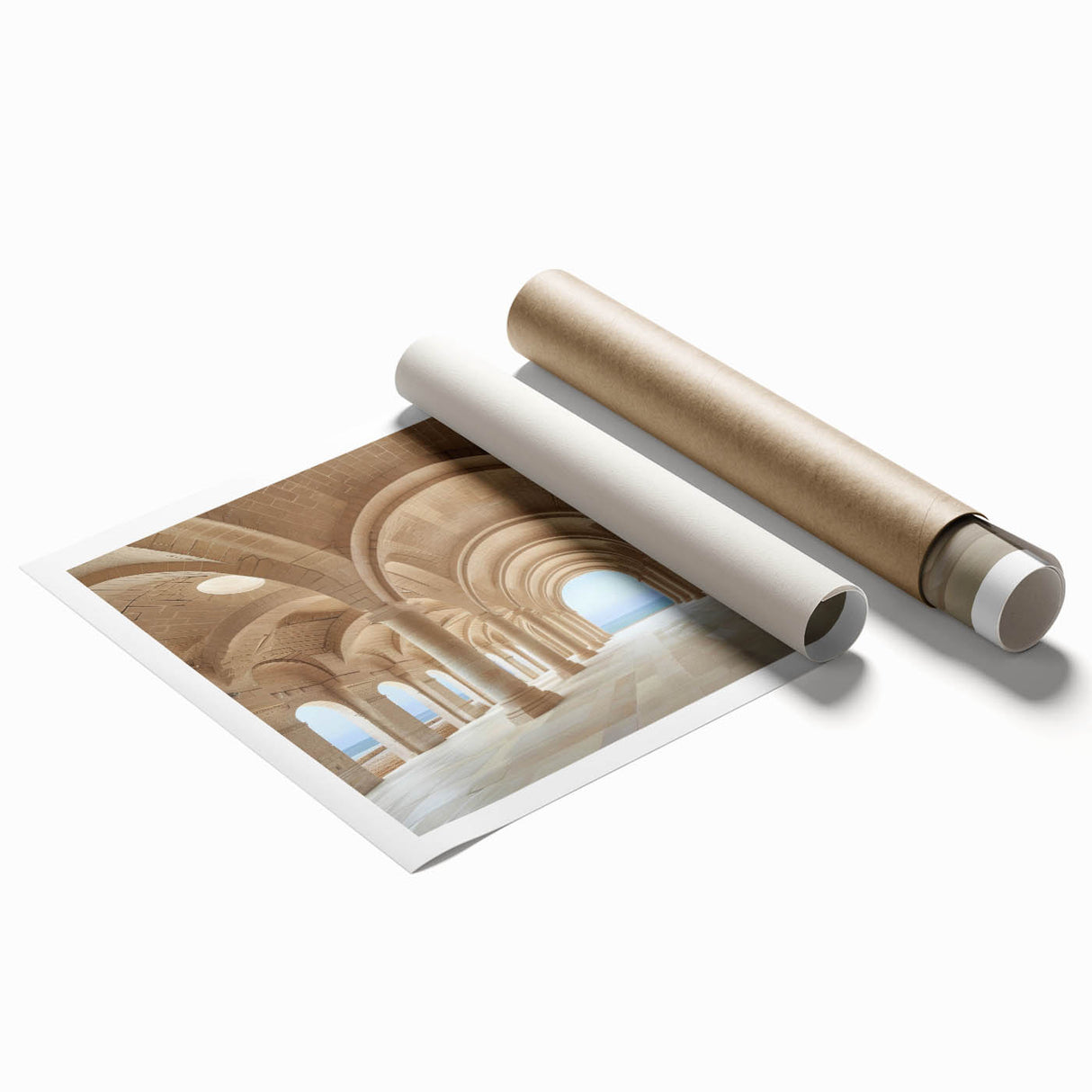 Extra large rolled print featuring a detailed floral design with subtle green tones, ideal for classy bathroom wall art.