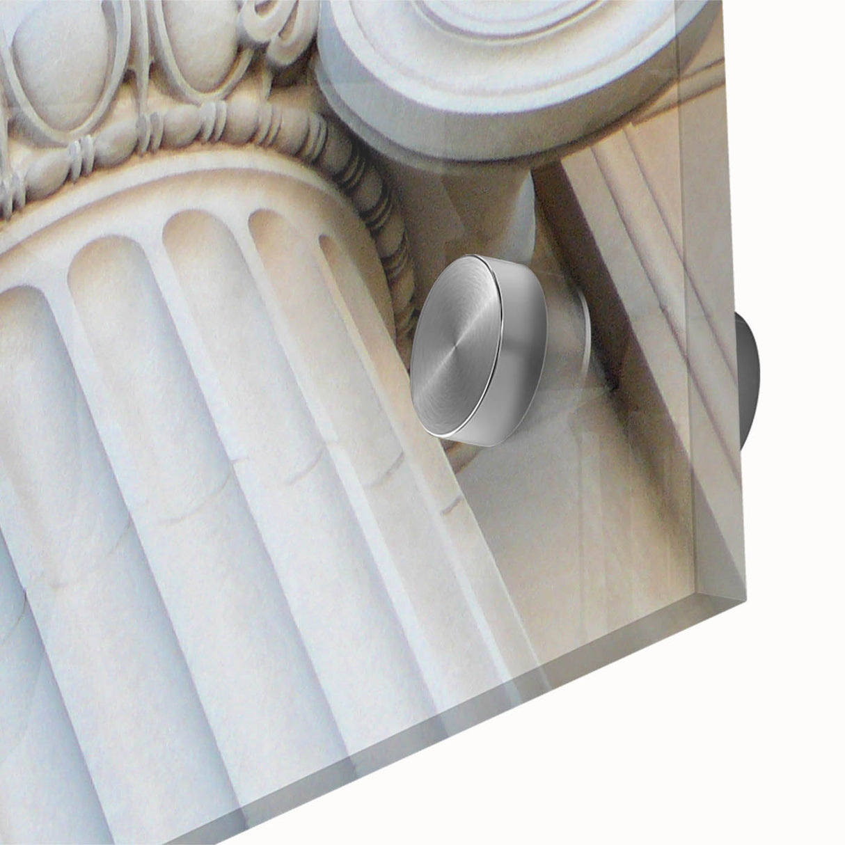 Mid-century modernist large abstract wall art on acrylic glass, featuring geometric shapes in earth tones.