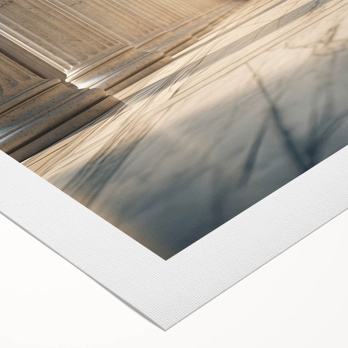 Art deco poster featuring symmetrical columns in monochrome, printed on rolled canvas, suitable for dining room walls.