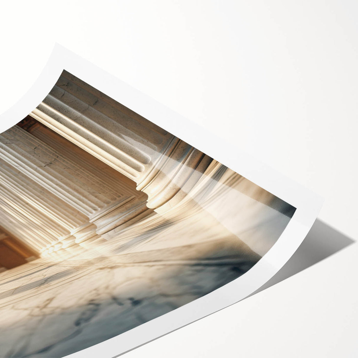 Extra large wall art featuring line art flowers on a rolled print, with muted earth tones.