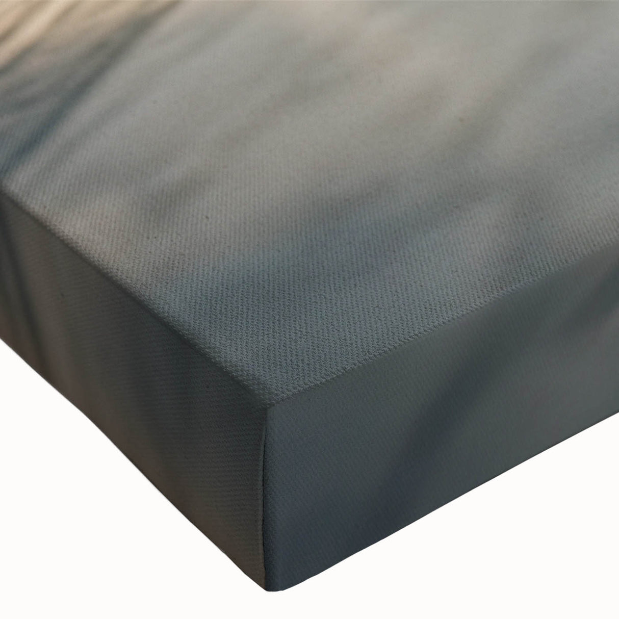 Close-up of a large art piece featuring black and white landscape art paintings of architectural columns on stretched canvas.