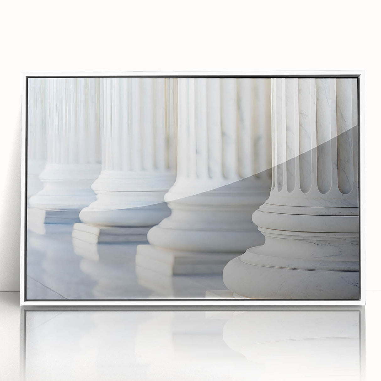 Art Deco poster featuring geometric patterns and pastel colors on a framed acrylic, ideal for nursery wall art.