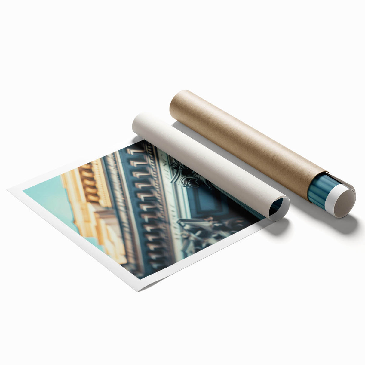 Extra large rolled print featuring a floral design with muted green and pink tones, ideal for classy bathroom wall art.