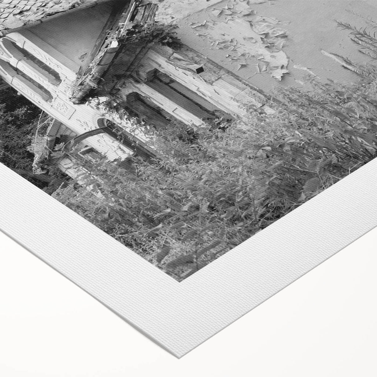 Art deco poster featuring symmetrical geometric patterns in muted gold and navy, printed on rolled canvas.